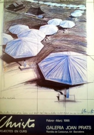 掲示 Christo - POSTER EXHIBITION 1986. HANSIGNED.