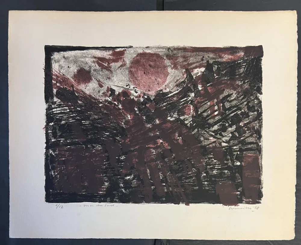 リトグラフ Corneille - Lithographie ancienne Mer du Sud, 1958 - Numéro 1/12