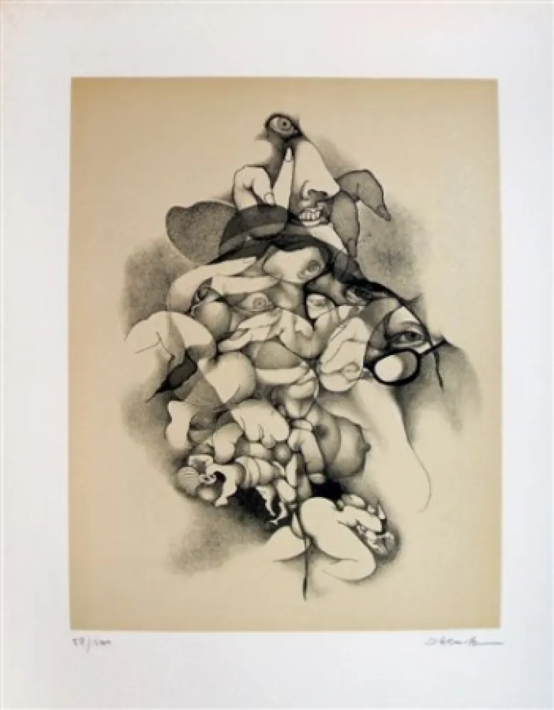 リトグラフ Daboval - Les phantasmes de Berthe