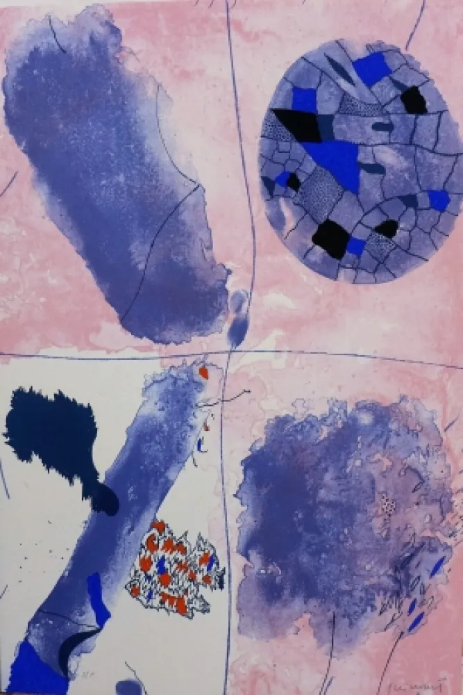 リトグラフ Guinovart - Blaus