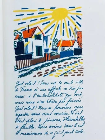 リトグラフ Laboureur - Promenade avec Gabrielle. Texte et images lithographiés en couleurs par Jean Giraudoux et Jean-Emile Laboureur.