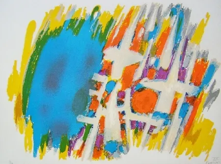 リトグラフ Manessier - Suite de Pâques, Le message de l'ange