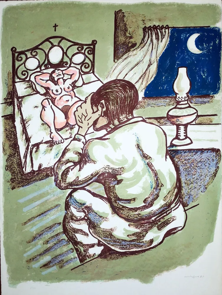 リトグラフ Migneco - La notte