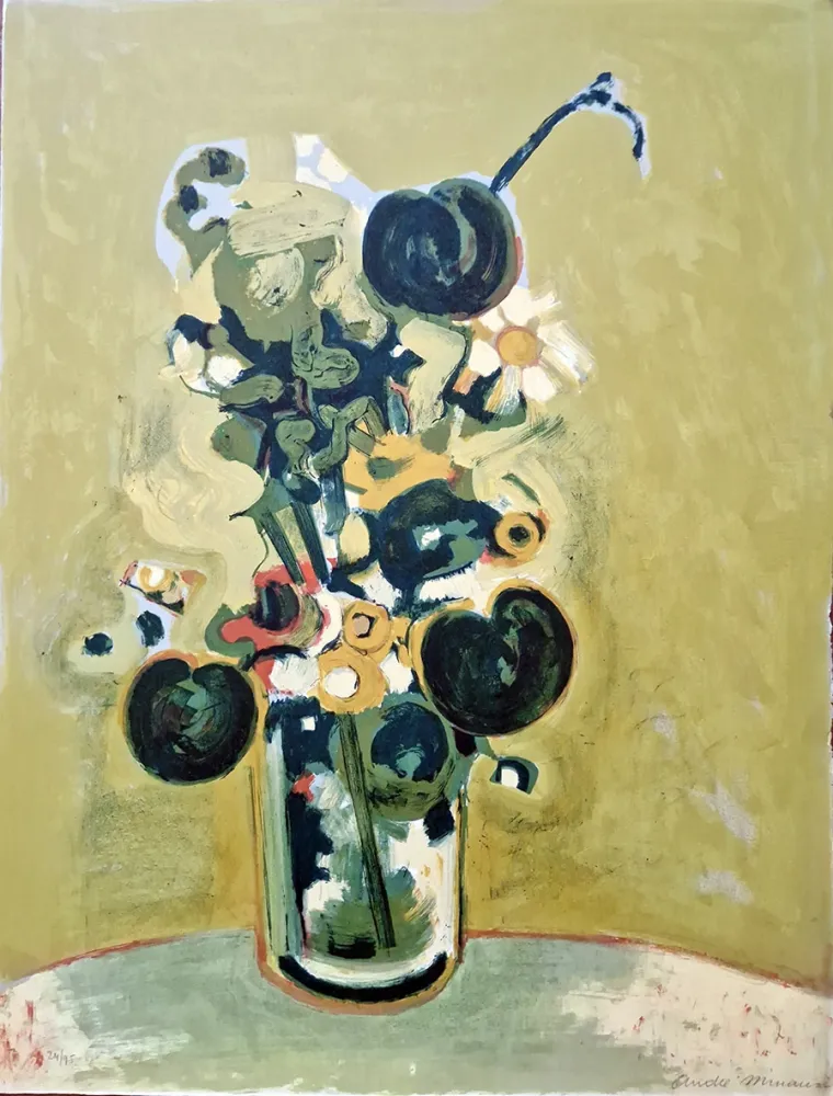 リトグラフ Minaux - Le bouquet d'octobre