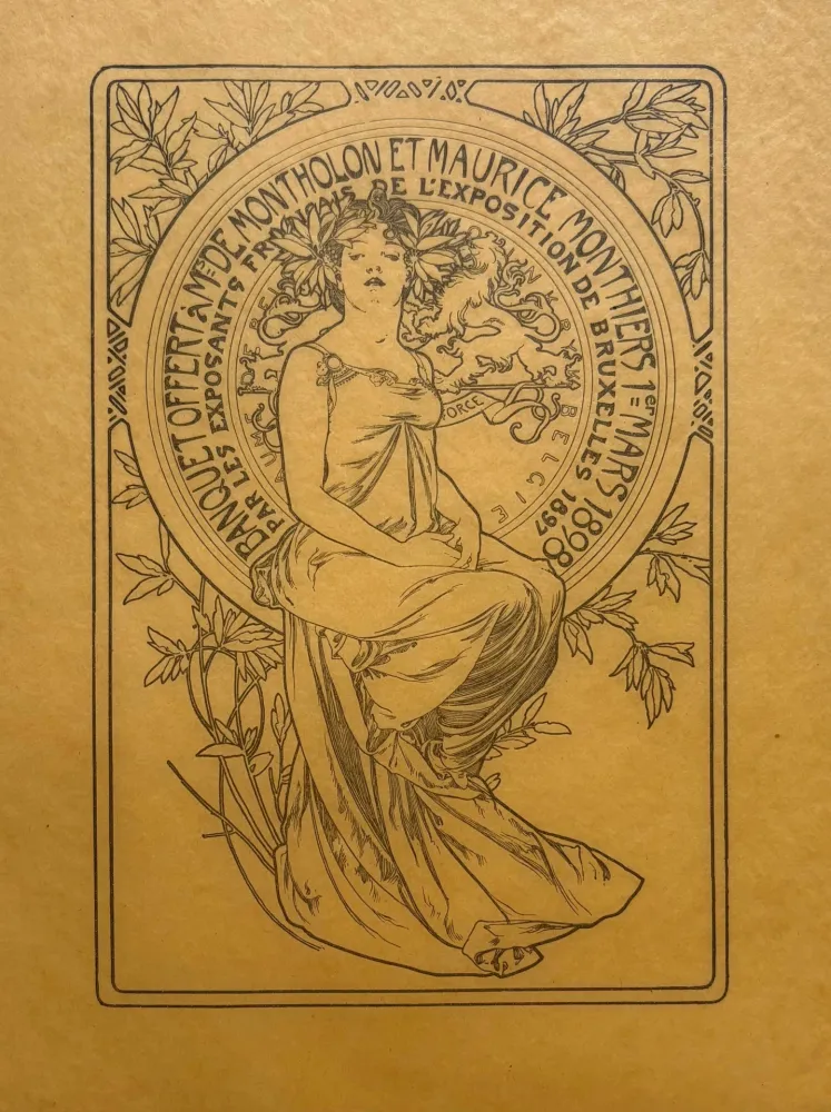 リトグラフ Mucha - Banquet offert à Mr De Montholon et Maurice Monthiers, 1er mars 1898