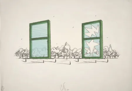 リトグラフ Oldenburg - Proposal For A Civic Monument In The Form Of Two Windows