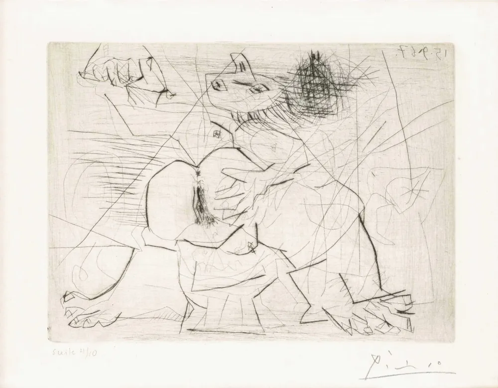 彫版 Picasso - Aux quatre coins de la pièce, from Hommage à Roger Lacourière