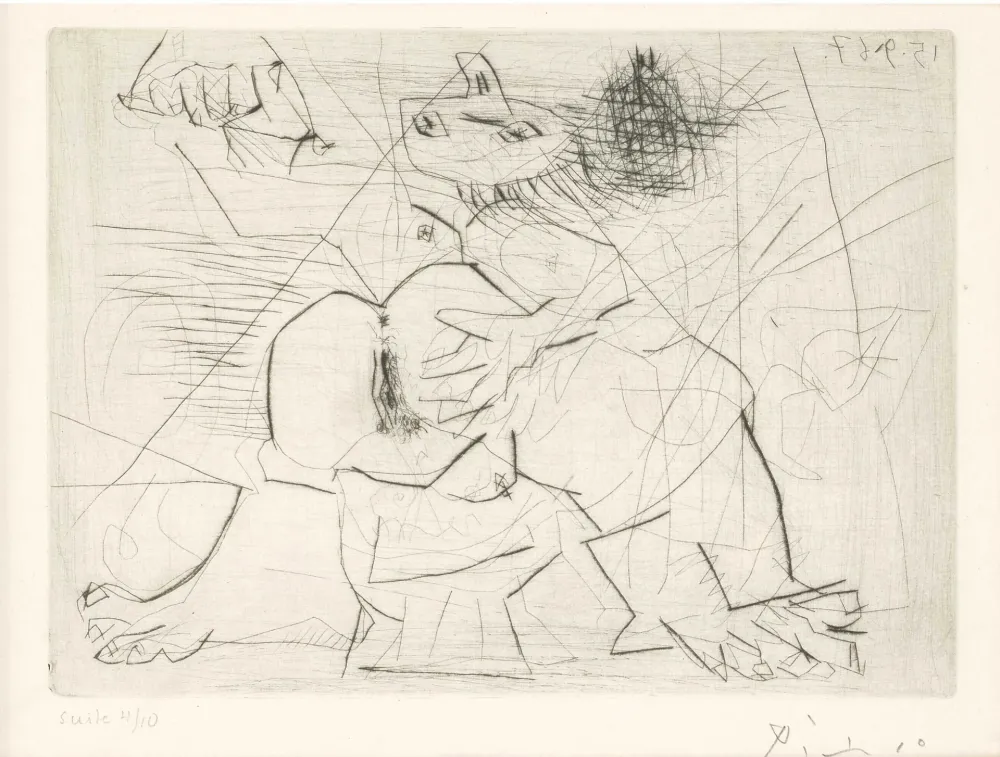 彫版 Picasso - Aux quatre coins de la pièce, from Hommage à Roger Lacourière