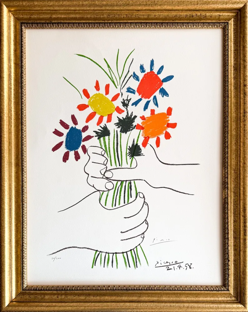 リトグラフ Picasso - Bouquet de Fleurs