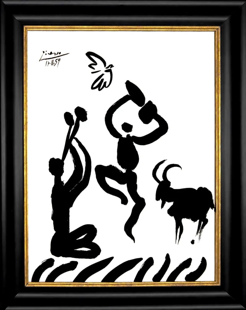 リトグラフ Picasso - Danseur et musicien