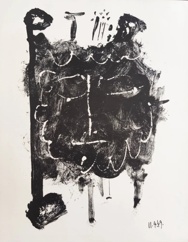 リトグラフ Picasso - Élégie d'Ihpetonga, Masks of Ashes, Planche I