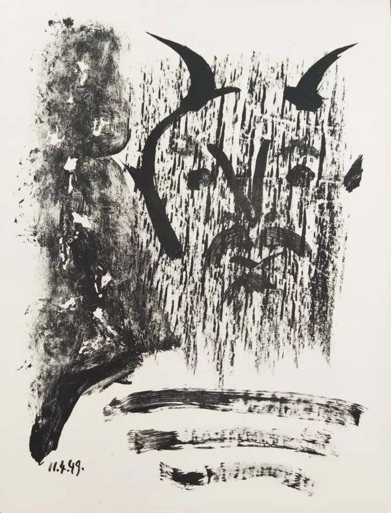 リトグラフ Picasso - Élégie d'Ihpetonga, Masks of Ashes, Planche III