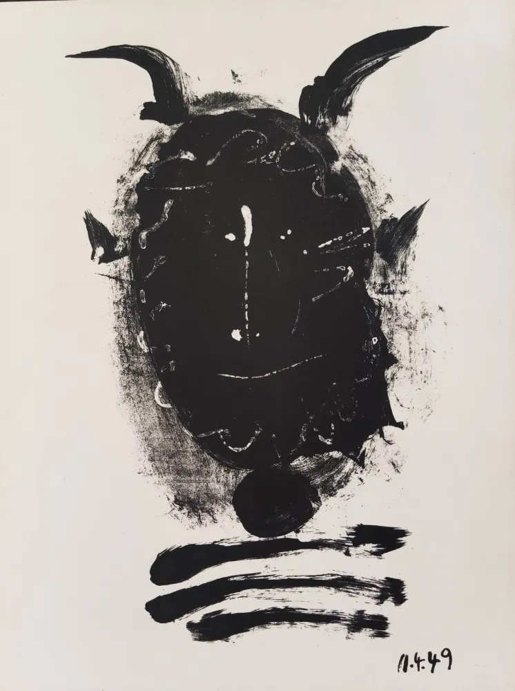リトグラフ Picasso - Élégie d'Ihpetonga, Masks of Ashes, Planche IV
