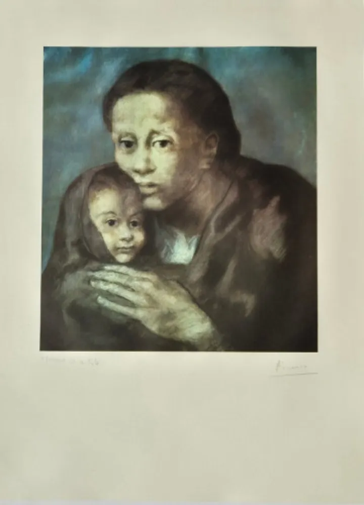 オフセット Picasso - Mother and Child with Shawl, from Barcelona Suite