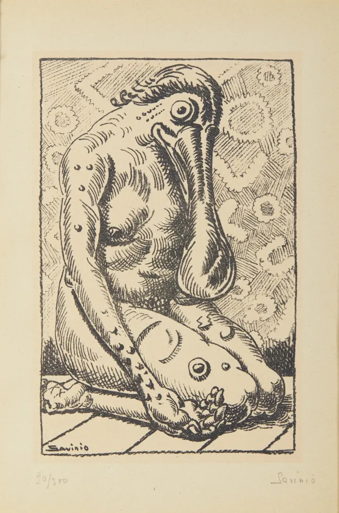 リトグラフ Savinio - Alberto Savinio (1891–1952) – Da la nostra anima – Lithograph on paper – 1944