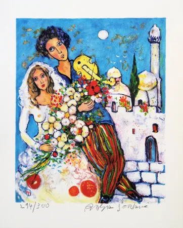 リトグラフ Sorkine - Mariage devant la synagogue