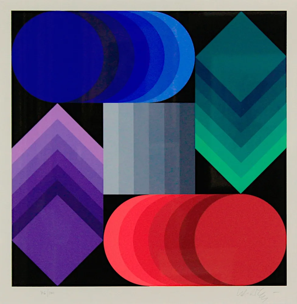シルクスクリーン Vasarely - 1990 World Cup