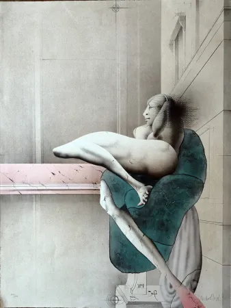 リトグラフ Wunderlich - Omaggio a Michelangelo