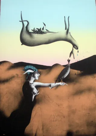 リトグラフ Wunderlich - Poésie de la chasse italienne